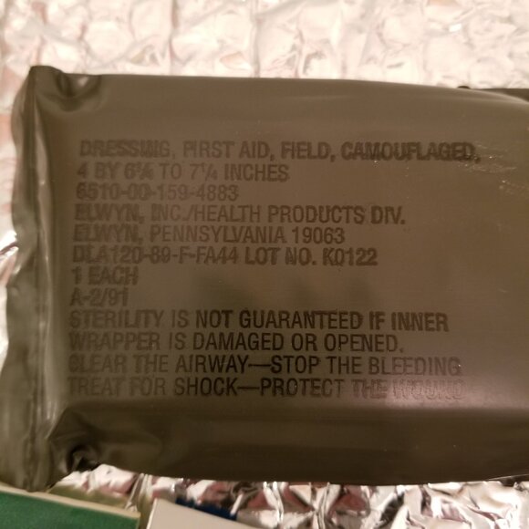 Vintage (1990) Military Issued Stocked First Aid Kit - Picture 10 of 10